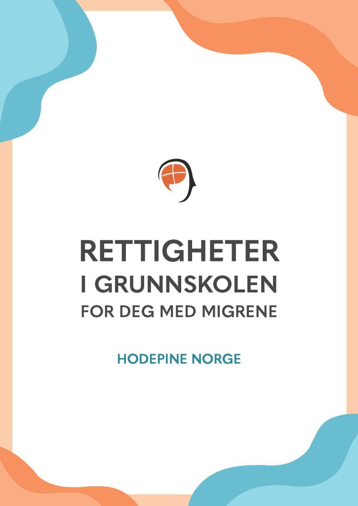 Forsiden på brosjyre om rettigheter for deg med migrene som går i barneskolen eller ungdomsskolen